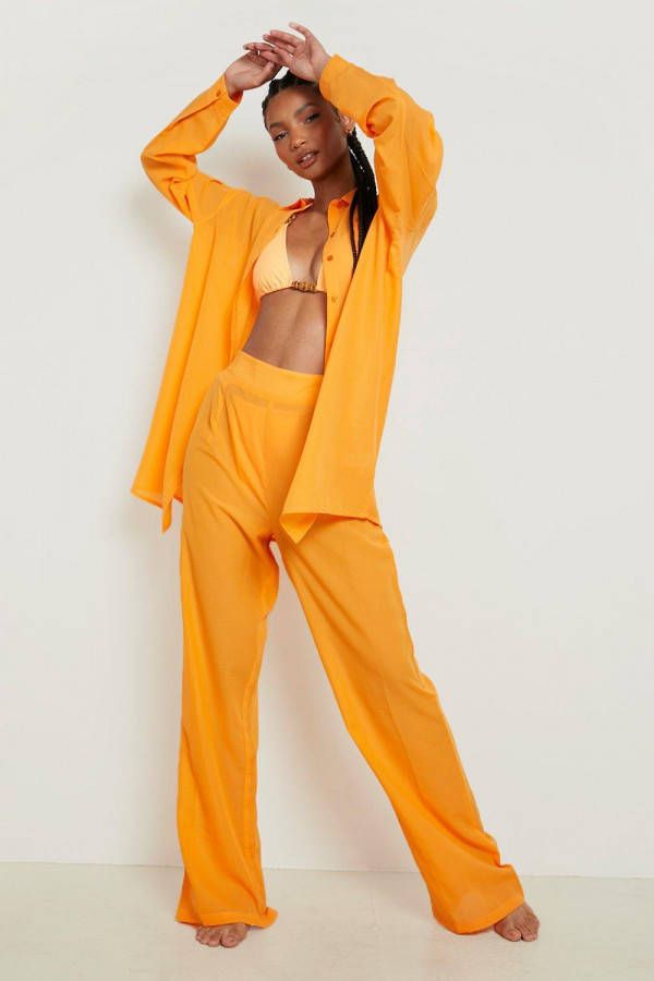 boohoo Tall Strand Broek, Orange