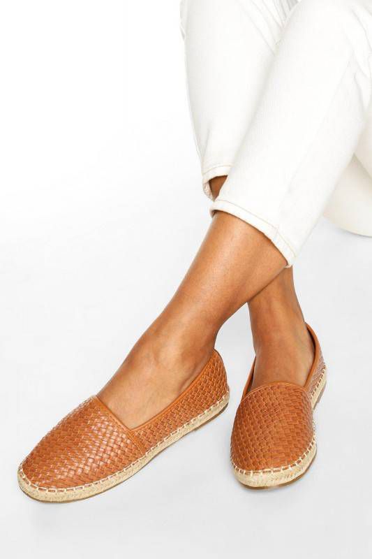 boohoo Geweven Espadrilles, Geelbruin