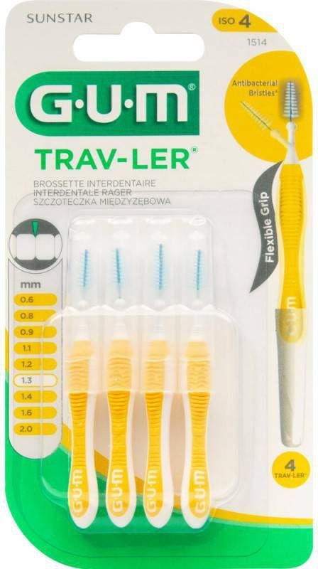GUM 6x Trav Ler Ragers Geel 1.3mm blisterà 4 stuks