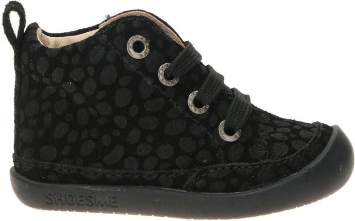 Shoesme BF9W001-C leren babyschoenen panterprint zwart