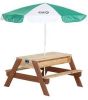 AXI Nick Picknicktafel/Zandtafel/Watertafel Voor Kinderen In Bruin Met Parasol In Groen/wit Multifunctionele online kopen