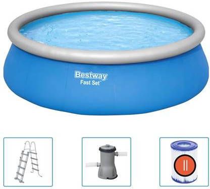 Bestway Zwembadset Fast Set opblaasbaar rond 457x122 cm