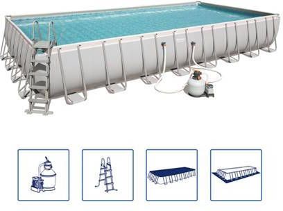 Bestway Zwembadset Power Steel rechthoekig 956x488x132 cm 56623