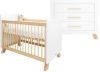 Bopita Lisa 2-delige Babykamer Bed Commode Wit/naturel online kopen