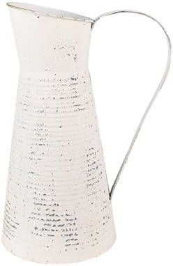 Clayre & Eef Decoratie Gieter 26x19x40 Cm Beige Ijzer Woonaccessoires Huisdecoratie Tuinaccessoires Beige