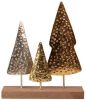 Clayre & Eef Kerstdecoratie Kerstbomen 21x5x25 Cm Goudkleurig Bruin Mdf Ijzer Decoratief Figuur Decoratieve Accessoires online kopen