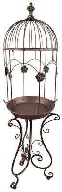 Clayre & Eef Planthouder Ø 33x127 Cm Bruin Grijs Ijzer Bloemen Decoratie Plantenhouder Bruin Decoratie Plantenhouder