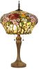 Clayre & Eef Tafellamp Tiffany Compleet 72 X ø 40 Cm Bruin, Groen, Roze, Multi Colour Ijzer, Glas online kopen