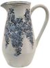 Clayre & Eef Vaas 2000 ml Blauw Beige Keramiek Bloemen Decoratie Vaas online kopen