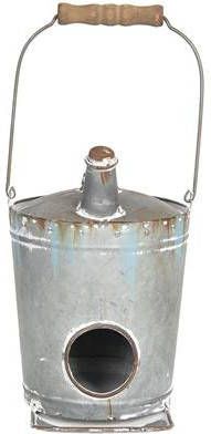 Clayre & Eef Vogelhuis Gieter 17x16x26 cm Grijs Metaal Rond