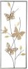 Clayre & Eef Wanddecoratie 25x61x3 cm Geel Metaal Rechthoek Vlinders online kopen