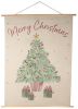 Clayre & Eef Wandkleed 120x150 Cm Beige Groen Hout Textiel Rechthoek Kerstboom Wanddoek Wandhanger Wandkaart online kopen