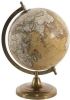 Clayre & Eef Wereldbol 22x30 Cm Geel Bruin Hout Metaal Globe Aardbol Woonaccessoires Geel Globe Aardbol online kopen