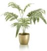 Merkloos Phlebodium Kunstplant Grijs/groen 67 Cm In Gouden Pot Kunstplanten online kopen