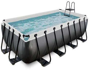 EXIT Toys Exit Black Leather Zwembad 400x200x122cm Met Zandfilterpomp Zwart