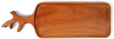 Khaya Woodware Khaya houten borrelplank met gewei handvat