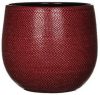 Mica Decorations Bloempot Bordeaux Rood Ribbels Keramiek Voor Kamerplant H25 X D29 Cm Plantenpotten online kopen