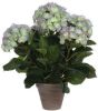 Shoppartners Groene/paarse Hortensia Met Paarse Bloemen Kunstplant 45 Cm In Pot Kunstplanten/nepplanten online kopen