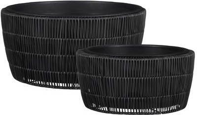 Mica Decorations Peta Bloempot Set van 2 Zwart