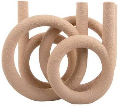 Present Time Decoratieve objecten Candle holder Rings polyresin Q4 20 Beige