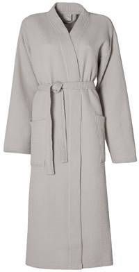 Seahorse katoenen zomerbadjas Waffle met wafel structuur lichtgrijs