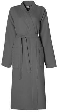 Seahorse katoenen zomerbadjas Waffle met wafel structuur donkergrijs