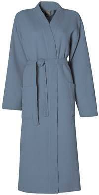 Seahorse katoenen zomerbadjas Waffle met wafel structuur blauw