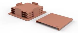 Steellish Oni Onderzetters voor Glazen Beigerood