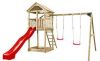 SwingKing speeltoren Daan met 2-delige schommel + glijbaan rood online kopen