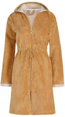 Vandyck fleece badjas Chicago met ritssluiting okergeel