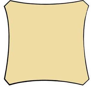 Velleman Compleet Pakket Schaduwdoek Vierkant 3, 6x3, 6m Champagne Met Waterafstootmiddel En Rvs Bevestigingsset