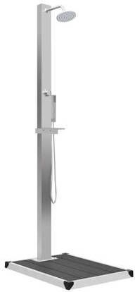 vidaXL Buitendouche met bak HKC roestvrij staal