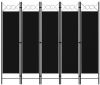 VidaXL Kamerscherm met 5 panelen 200x180 cm zwart online kopen