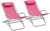 VidaXL Klapstoelen 2 st staal roze online kopen