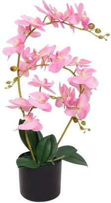 vidaXL Kunst orchidee plant met pot 65 cm roze