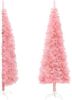 VidaXL Kunstkerstboom half met standaard smal 210 cm roze online kopen