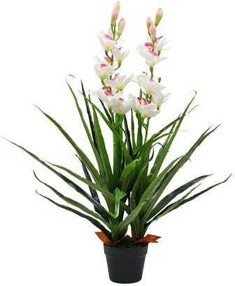vidaXL Kunstplant met pot cymbidium orchidee 100 cm groen