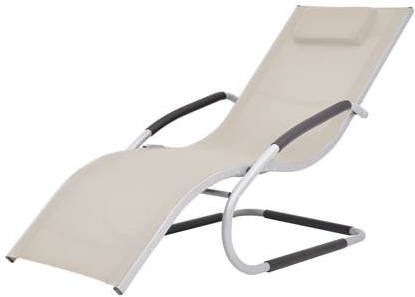 VIDAXL Ligbed met kussen aluminium en textileen crè, me