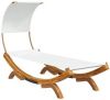 VIDAXL Loungebed met luifel 100x200x126 cm massief gebogen hout cr&#xE8, me online kopen