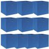 VidaXL Opbergboxen 10 st 32x32x32 cm stof blauw online kopen