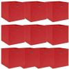 VidaXL Opbergboxen 10 st 32x32x32 cm stof rood online kopen