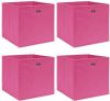 VidaXL Opbergboxen 4 st 32x32x32 cm stof roze online kopen