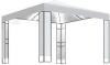 VidaXL Prieel met dubbel dak en LED lichtslinger 3x3 m wit online kopen
