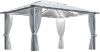 VIDAXL Prieel met gordijn en LED lichtslinger 4x3 m aluminium cr&#xE8, me online kopen