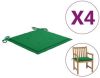 VidaXL Tuinstoelkussens 4 st 50x50x3 cm stof groen online kopen