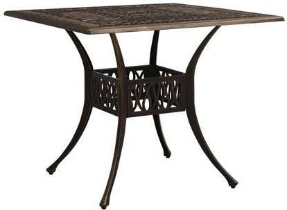 vidaXL Tuintafel 90x90x73 cm gietaluminium bronskleurig