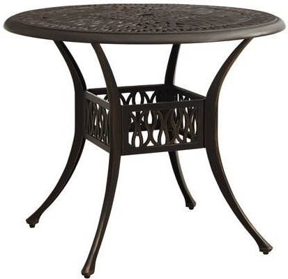 vidaXL Tuintafel 90x90x74 cm gietaluminium bronskleurig