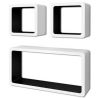 VidaXL Wandplanken kubus 6 st wit en zwart online kopen