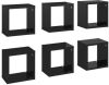 VidaXL Wandschappen kubus 6 st 22x15x22 cm hoogglans zwart online kopen