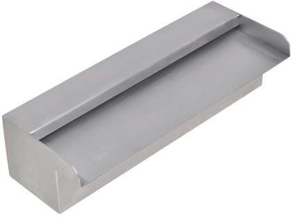 vidaXL Zwembadwaterval rechthoekig 30 cm roestvrij staal